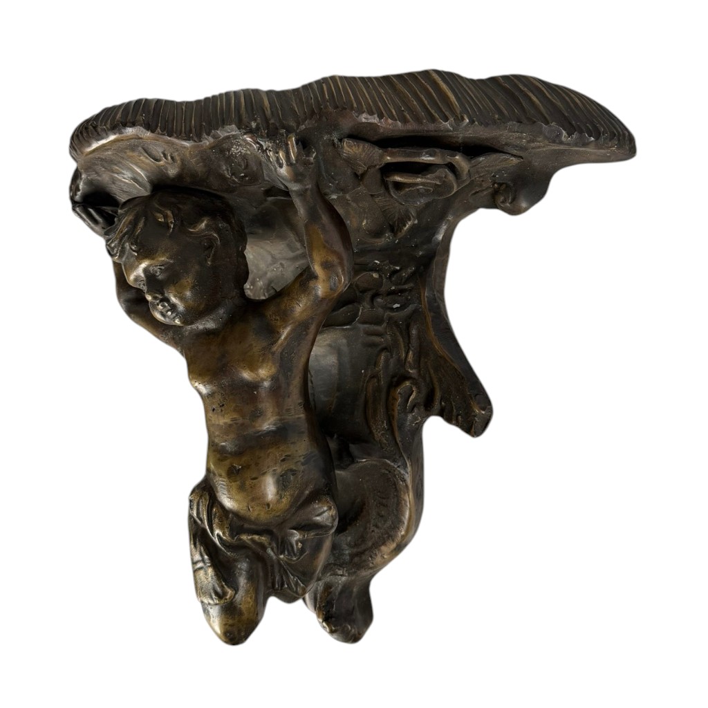 Cast Metal Cherub Wall Bracket
