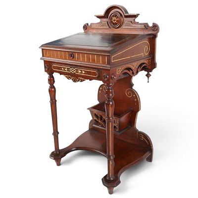 Aesthetic Movement Walnut Writing Desk. Origin: American or English Date: Circa 1880 