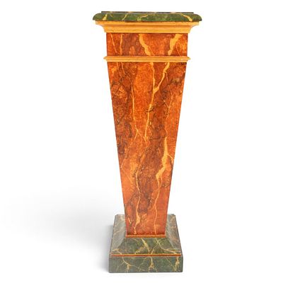 Neoclassical Faux-Marble Painted Pedestal. Date: 20th century Period/Style: Neoclassical 