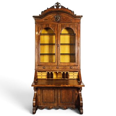 Roux Attr. Rosewood Secretary Bookcase. Maker/Artist: Attributed to Alexander Roux Origin: 