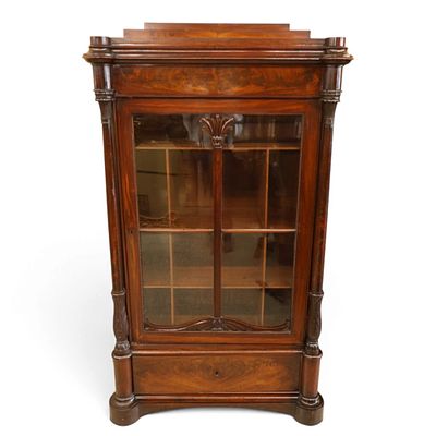 Classical Mahogany Vitrine Cabinet. Origin: Probably Continental Date: 19th century 