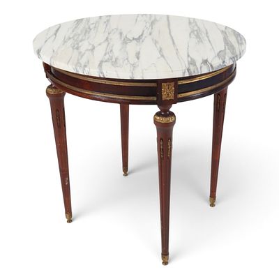 Louis XVI Revival Marble-Top Side Table. Origin: France Date: Probably late 19th to early 