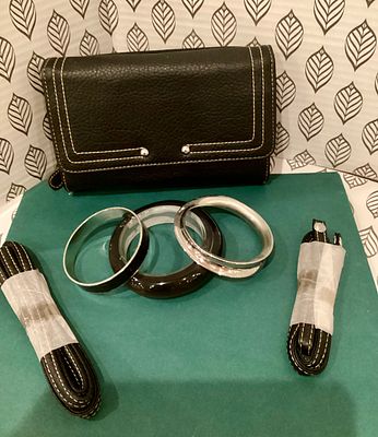 Lets Go. black shoulder bag with braclets
