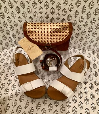 Leather bag. Patricia Nash leather bags/ size 10 Clark brand sandals