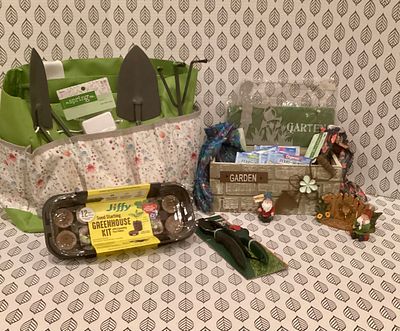 Garden Time. Garden tools / gloves and assorted seeds to plant