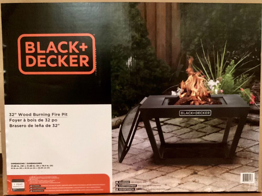 Fire Pit. Black and Decker 32 inch wood burning fire pit