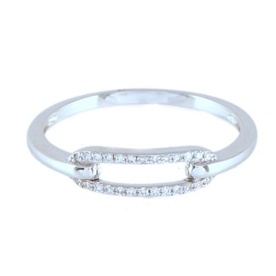 30. Ring with double row of diamonds. 18kt white gold. Brilliant cut diamonds. Size: 14/54.