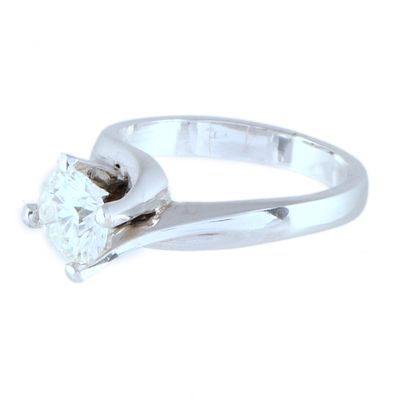 42. Diamond soliatire ring. 18kt white gold. With a brilliant cut diamond of 1.25 cts. Size: 12/52.