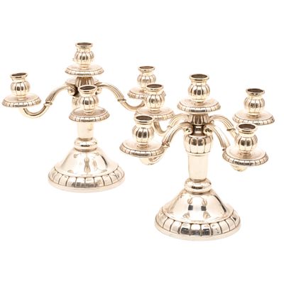 8. A. PALL&Eacute;. Pair of candelabra, 20th century. Silver with counterweight. With hallmark and 