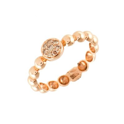 34. Brown diamonds ring. 18 kt yellow gold and brilliant cut diamonds. Size: 14/54.