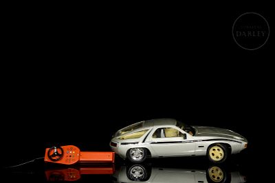 Rico S.A. toy model ‘Porsche 928’, circa 1970-80. Classic remote-controlled car modelled on the 