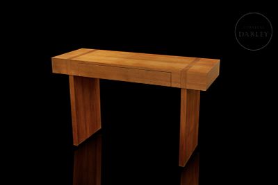Danish-designed console table, 20th century. Designer table made of teak wood with a 