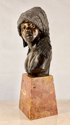 Busto de Otelo (el Moro de Venecia) en bronce. BUSTO DE OTELO O EL MORO DE VENECIA: Busto en 