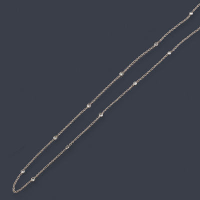: Cadena con brillantes de aprox. 0,60 ct en total engastados en chat&oacute;n y montura de platino. Ca 