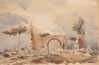 : &Aacute;NGEL LIZCANO MONEDERO - Ruinas de iglesia. &Aacute;NGEL LIZCANO MONEDERO Alc&aacute;zar de San Juan, Ciudad 