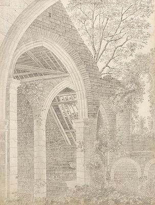 : ANGEL ANDRADE - Iglesia en ruinas. ANGEL ANDRADE Ciudad Real 1866-1932 Iglesia en ruinas 