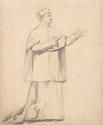 : ANTONIO CASANOVA Y ESTORACH - Fraile rezando. ANTONIO CASANOVA Y ESTORACH Tortosa, Tarragona 