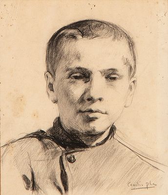 : CECILIO PLA Y GALLARDO - Retrato de ni&ntilde;o. CECILIO PLA Y GALLARDO Valencia 1860 - Madrid 1934 