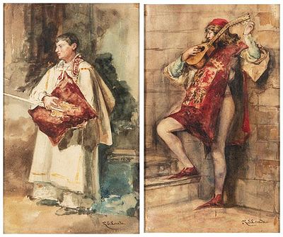 : ESCUELA ESPA&Ntilde;OLA PPS. S. XIX - Monaguillo y paje. ESCUELA ESPA&Ntilde;OLA PPS. S. XIX Monaguillo y 