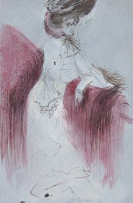 : ESCUELA ESPA&Ntilde;OLA S. XIX - Dama. ESCUELA ESPA&Ntilde;OLA S. XIX Dama Acuarela, tinta y clari&oacute;n sobre 