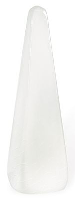 : L&aacute;mpara de cristal de Murano piramidal en cristal blanco con decoraci&oacute;n de l&iacute;neas h. 1970-80. L 