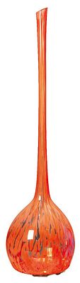 : Jarr&oacute;n de cristal de Murano de cuello largo con marchas naranjas. Jarr&oacute;n de cristal de Murano 