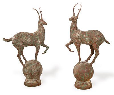 : Pareja de ciervos de hierro colado para jard&iacute;n. Pareja de ciervos de hierro colado para 