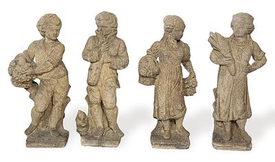 : Cuatro estaciones de arenisca para jard&iacute;n. Cuatro estaciones de arenisca para jard&iacute;n. Altura: 