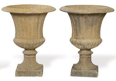 : Pareja de copas tipo Medici de arenisca para jard&iacute;n. Pareja de copas tipo Medici de arenisca 