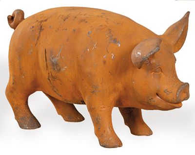 : Cerdo de hierro colado para jard&iacute;n. Cerdo de hierro colado para jard&iacute;n. Medidas: 19 x 38 cm