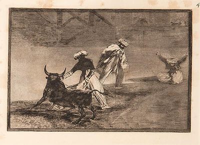 : FRANCISCO DE GOYA Y LUCIENTES - Capean otro encerrado. FRANCISCO DE GOYA Y LUCIENTES 