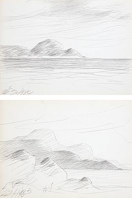 : ANTONIO LAGO - Paisaje. ANTONIO LAGO La Coru&ntilde;a 1916-Par&iacute;s 1990 Paisaje. 1984-85 L&aacute;piz sobre 