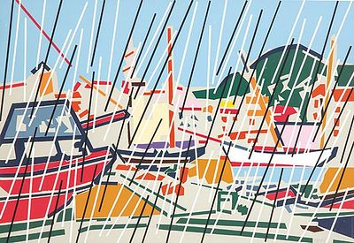 : MANOLO VALDES - Pluie Sur le Port. MANOLO VALDES Valencia 1942 Pluie Sur le Port. 1982 