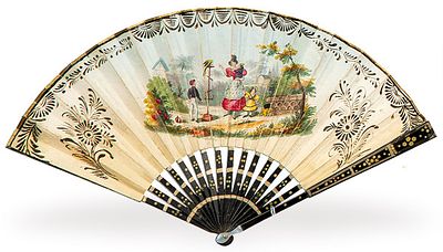 : Abanico cristino, Espa&ntilde;a primer tercio S. XIX. Abanico cristino, Espa&ntilde;a primer tercio S. XIX 