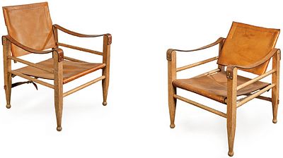 : Aage Bruun (K&oslash;benhavn, 1910-1990) para Aage Bruun & S&oslash;n, c. 1960-1970 Pareja de sillones “Safari”