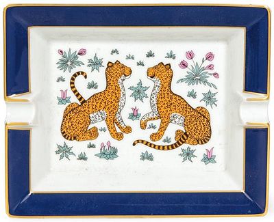 : HERM&Egrave;S PARIS. Cenicero rectangular en porcelana de Limoges, segunda mitad del siglo XX 