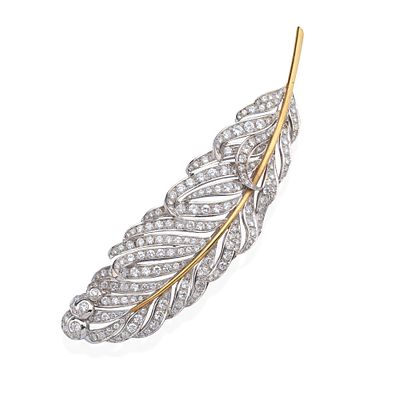 : LUIS GILBroche con dise&ntilde;o de pluma con brillantes de aprox. 10,62 ct en total. LUIS GIL 
