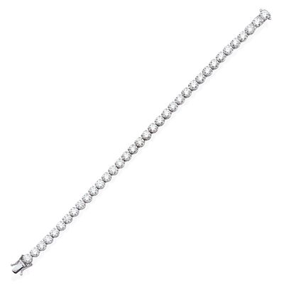 : Pulsera tipo rivi&egrave;re con banda de brillantes de aprox. 10,80 ct en total. Presenta 36 