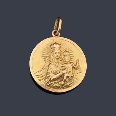 : Medalla escapulario con La Imagen de la Virgen del Carmen y El Sagrado Coraz&oacute;n de Jes&uacute;s. Medal 