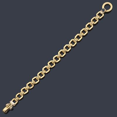 : Pulsera en oro amarillo de 18 K y zafiros cabuj&oacute;n. Pulsera en oro amarillo de 18 K y zafiros 