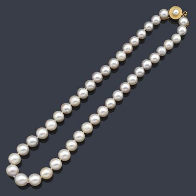 : Collar con hilo de perlas australianas de aprox. 10,06 mm - 13,62 mm con cierre circular con 