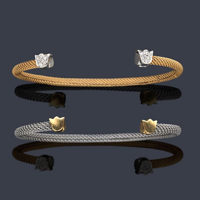 : TOUS Dos pulseras r&iacute;gidas de la colecci&oacute;n Mesh. TOUS Dos pulseras r&iacute;gidas de la colecci&oacute;n 