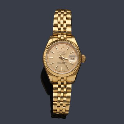 : ROLEX Oyster Perpetual Lady Datejust ref. 69178 con caja y brazalete en oro de 18K. ROLEX 