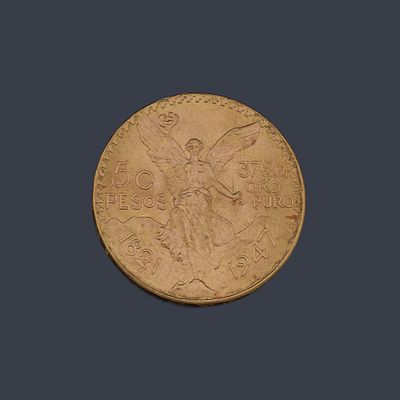 : Moneda de 50 pesos Mexicanos en oro de 22K. Moneda de 50 pesos Mexicanos en oro de 22K.