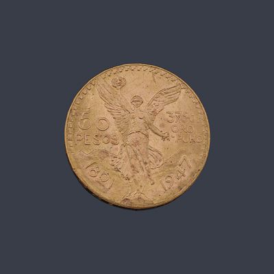 : Moneda de 50 pesos Mexicanos en oro de 22K. Moneda de 50 pesos Mexicanos en oro de 22K.