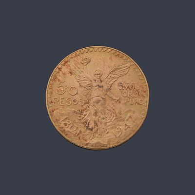 : Moneda de 50 pesos Mexicanos en oro de 22K. Moneda de 50 pesos Mexicanos en oro de 22K.