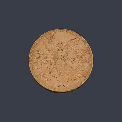 : Moneda de 50 pesos Mexicanos en oro de 22K. Moneda de 50 pesos Mexicanos en oro de 22K.