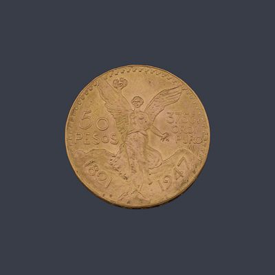 : Moneda de 50 pesos Mexicanos en oro de 22K. Moneda de 50 pesos Mexicanos en oro de 22K.