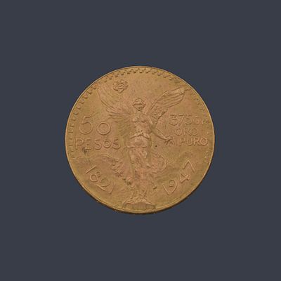 : Moneda de 50 pesos Mexicanos en oro de 22K. Moneda de 50 pesos Mexicanos en oro de 22K.