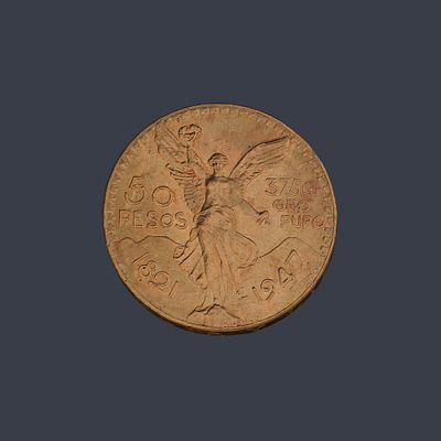 : Moneda de 50 pesos Mexicanos en oro de 22K. Moneda de 50 pesos Mexicanos en oro de 22K.